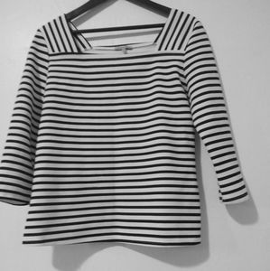 black and white striped top
